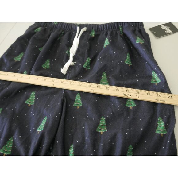 Brooklyn Cloth Men’s Christmas Pajama Pants Size S Navy Blue Tree Print Pants - Picture 5 of 10